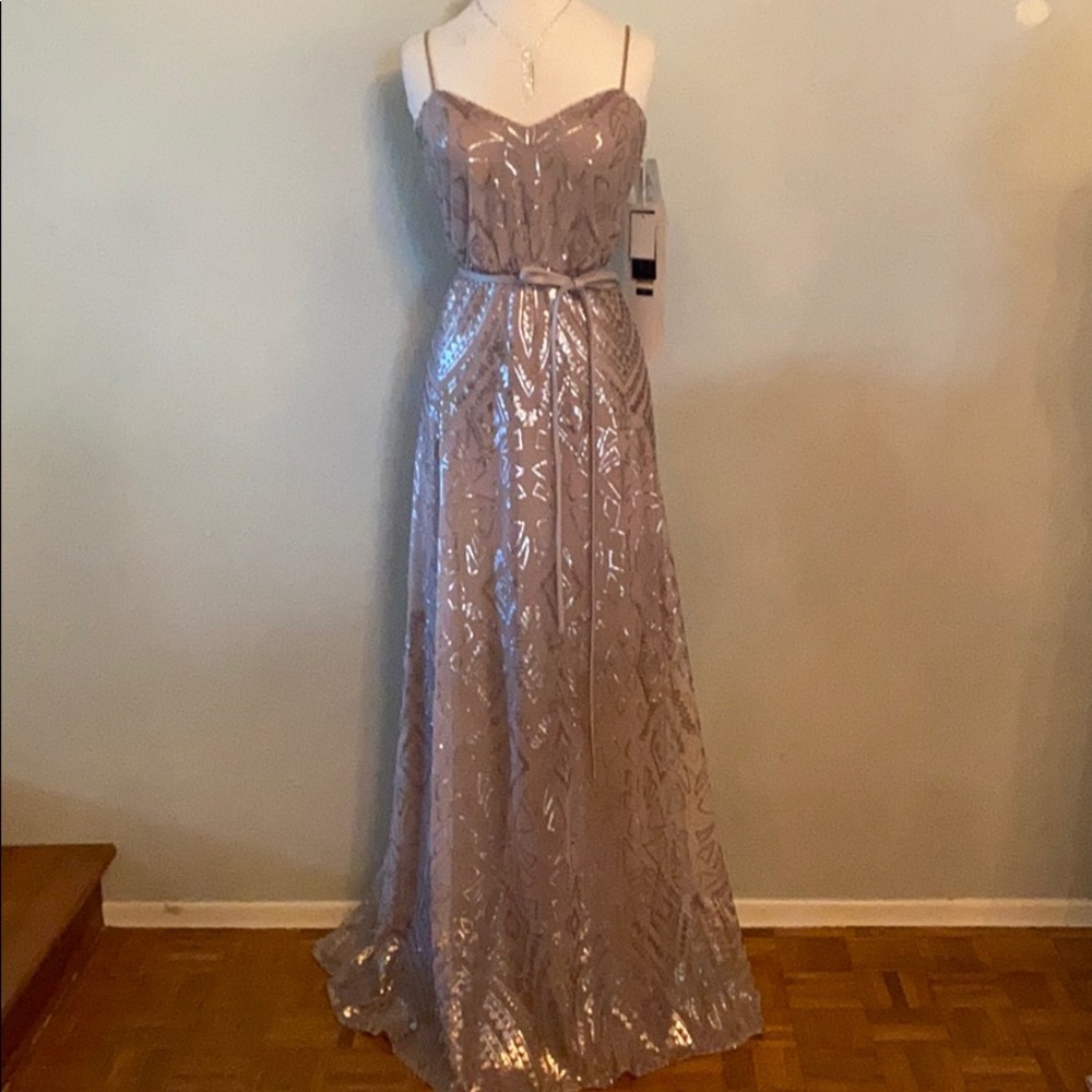 Mori Lee, Size 12, Taupe color, $172